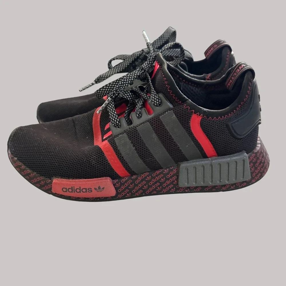 Adidas‎ NMD R1 FV8517 Black Red Size 7 Men's Sneakers Running Shoes Originals